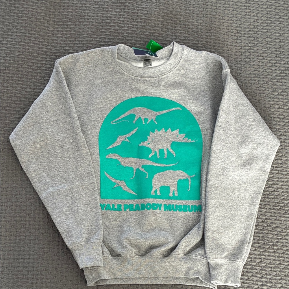 NWT! Gray Yale Peabody Museum Dinosaur Sweatshirt